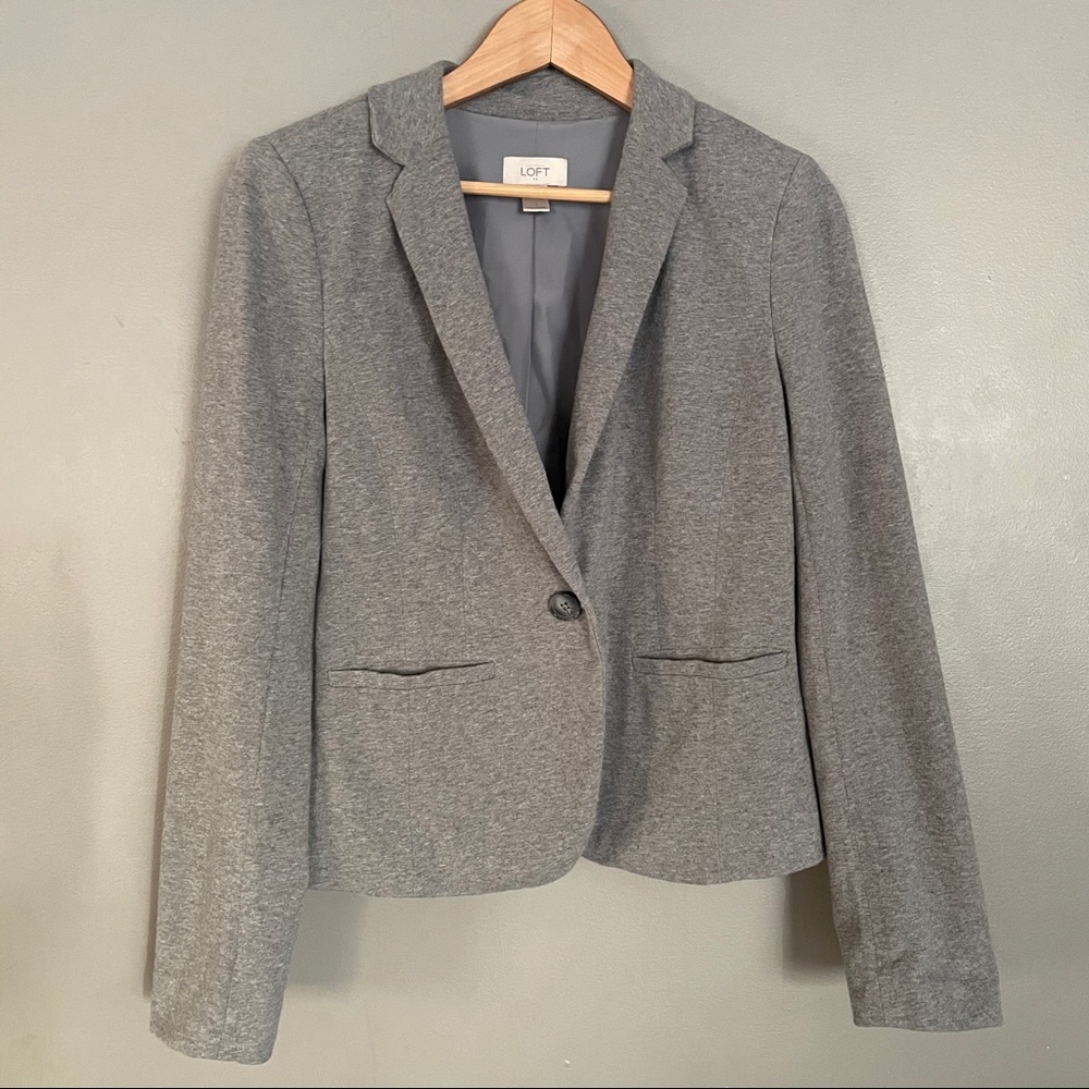 Loft Gray Cotton Blazer